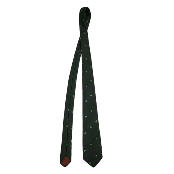 Vintage Millars Shamrock Green Tie Pre Owned Condition - Picture 5 of 6